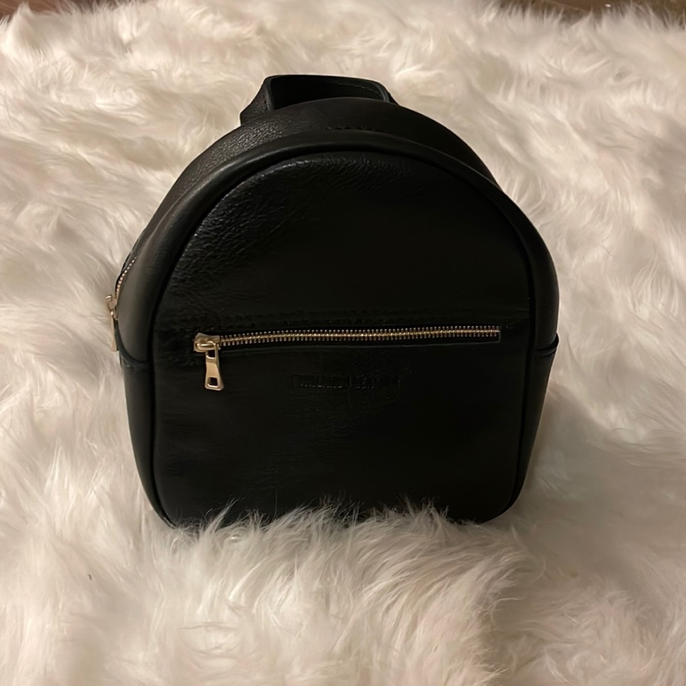 Portland Leather Goods Backpack purse smooth black